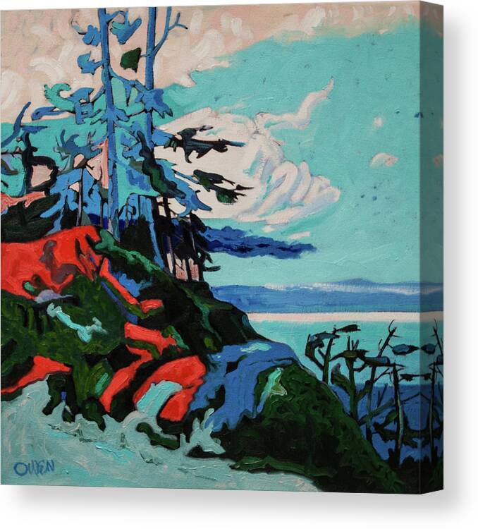 Original Landscape Painting In The Pacific Northwest Canvas Print featuring the painting The Northeast Wind by Rob Owen