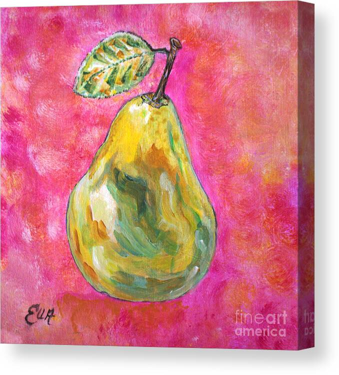 Pear Canvas Print featuring the painting the Pear by Ella Kaye Dickey