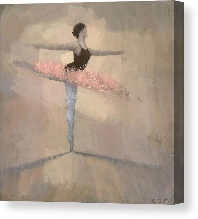 Ballerina Canvas Print featuring the painting The Pink Tutu by Steve Mitchell