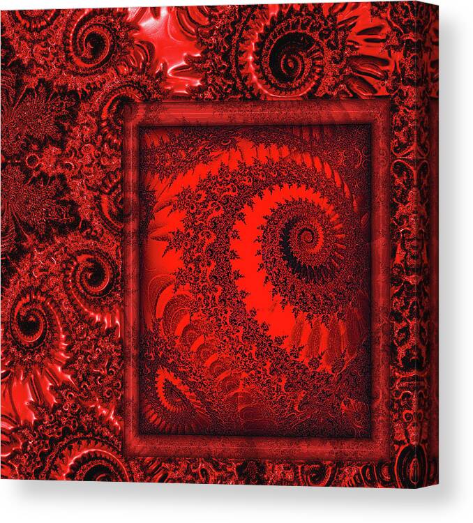 Wendy J. St. Christopher Canvas Print featuring the digital art The Proper Victorian In Red by Wendy J St Christopher