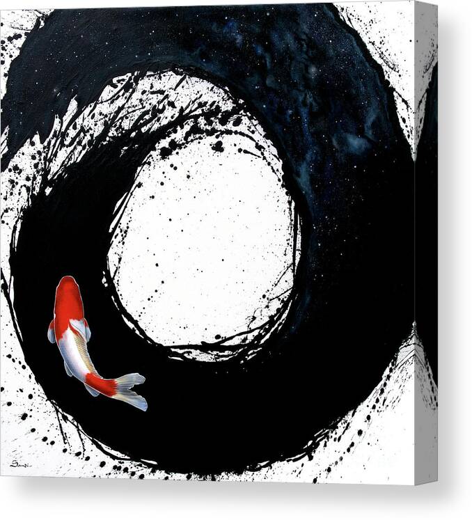 Koi Canvas Print featuring the painting The Spiral by Sandi Baker