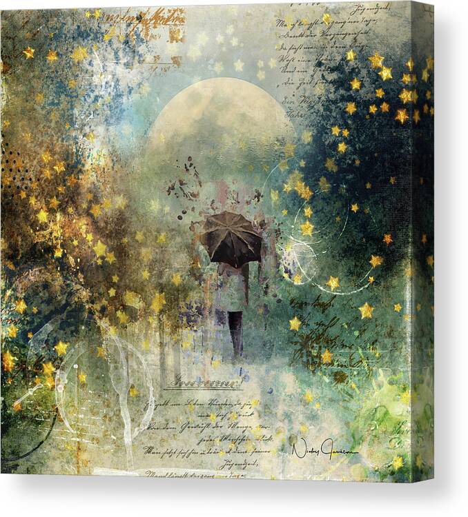 Magical Canvas Print featuring the digital art The Stars Fall Down by Nicky Jameson