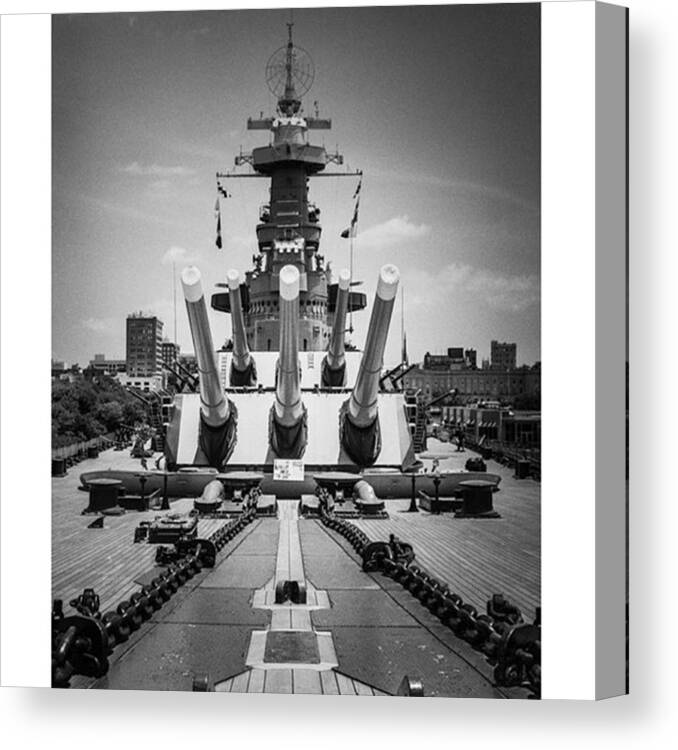 Picture Canvas Print featuring the photograph The Uss North Carolina In Wilmington by Alex Snay