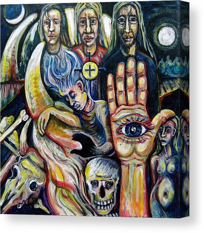 Dreamscape Canvas Print featuring the painting The Watchers by Stephen Hawks