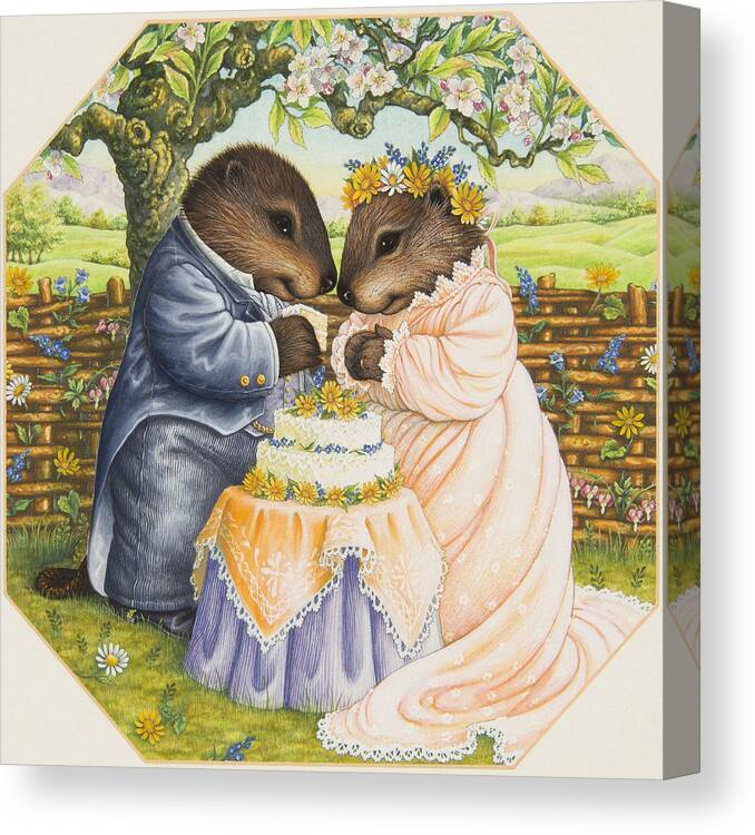 Beavers Canvas Print featuring the painting The Wedding Cake by Lynn Bywaters