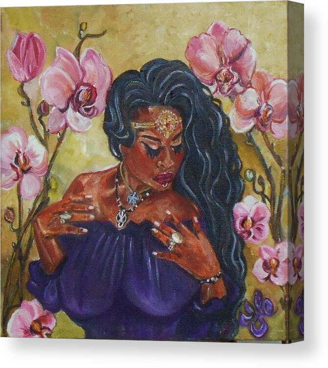 Magic Canvas Print featuring the painting The Witch - Orchid's Whisper by Yesi Casanova