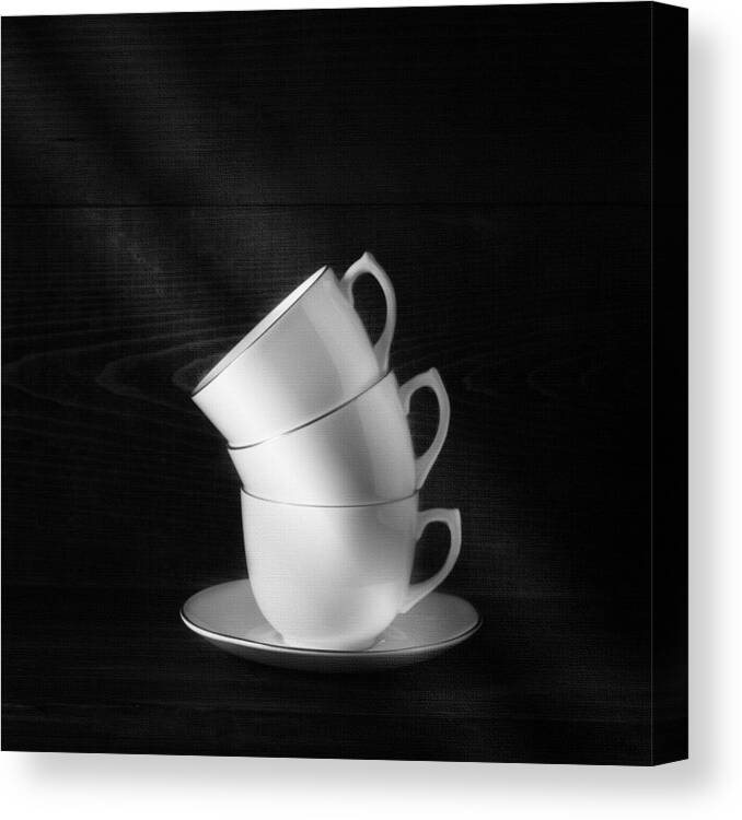 Cup Canvas Print featuring the photograph Three Coffee Cups by Ian Barber