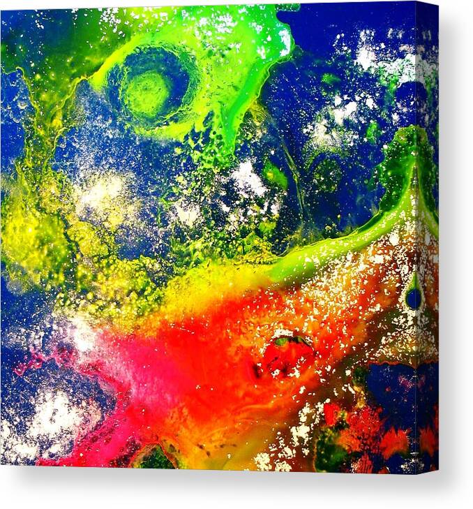 Abstract Canvas Print featuring the painting Through the Haze of Time Three by Louise Adams