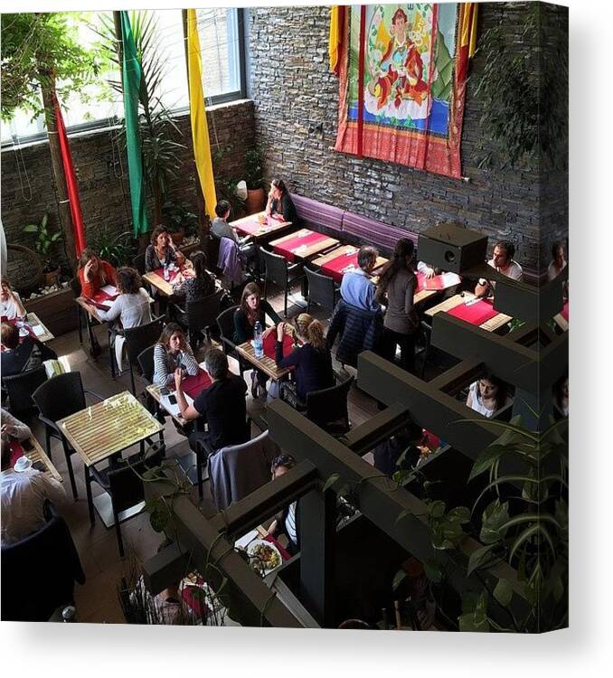  Canvas Print featuring the photograph Tibetan Restaurant, Lisbon, Portugal by Adriano La Naia