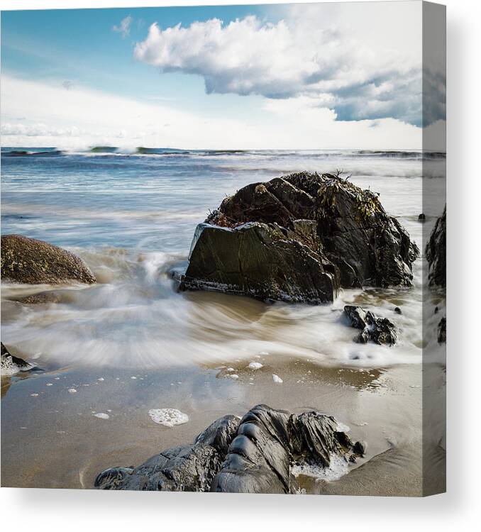Maine Canvas Print featuring the photograph Tide Coming In #2 by Natalie Rotman Cote