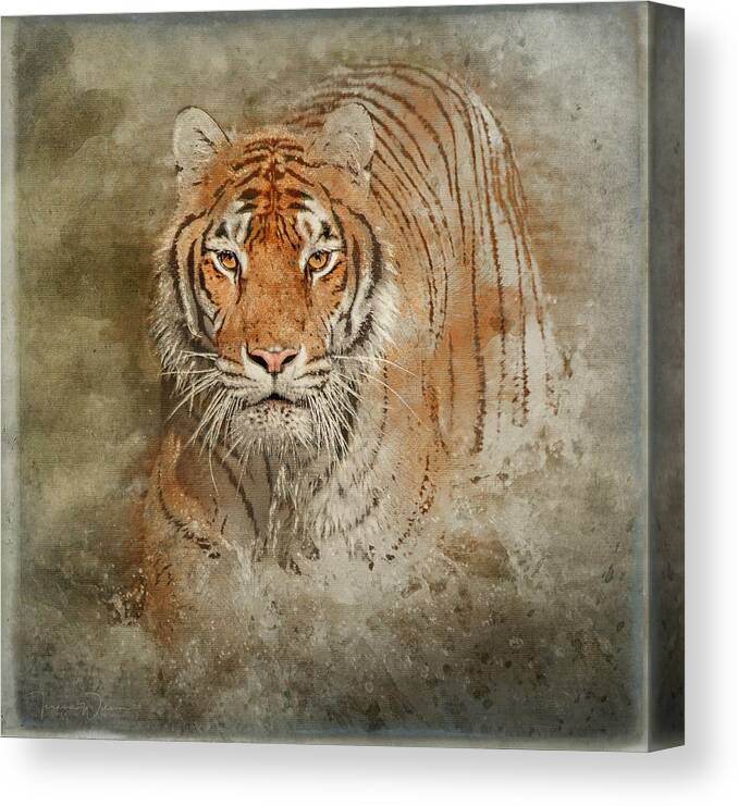 Tl Wilson Photography Canvas Print featuring the mixed media Tiger Splash by Teresa Wilson