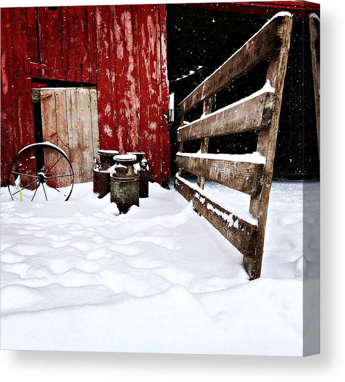Barn Canvas Print featuring the photograph Til The Cows Come Home by Julie Hamilton