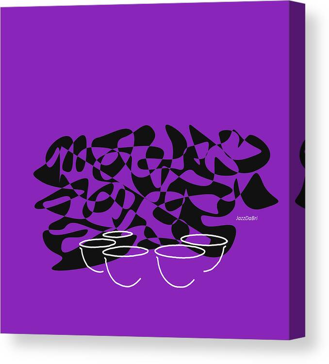 Timpani Teacher Canvas Print featuring the digital art Timpani in Purple by David Bridburg