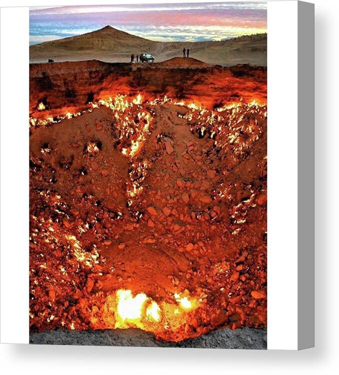 Marcopolo Canvas Print featuring the photograph Tiny Jeep For Scale At Turkmenistan's by Untapped Travel