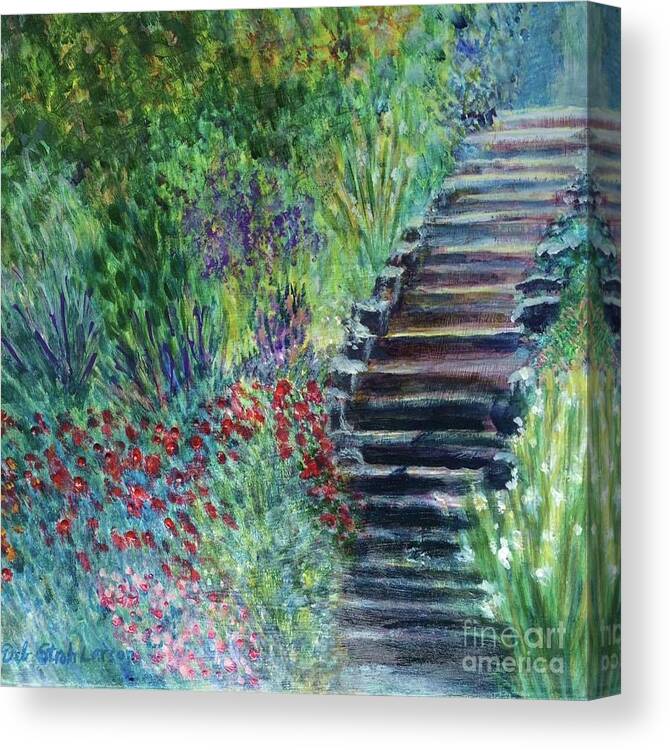 Garden Canvas Print featuring the painting To the Garden by Deb Stroh-Larson