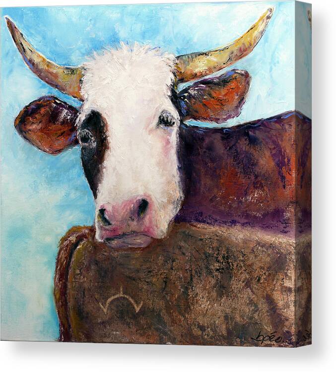 Cows Canvas Print featuring the painting Tofu by Brenda Peo