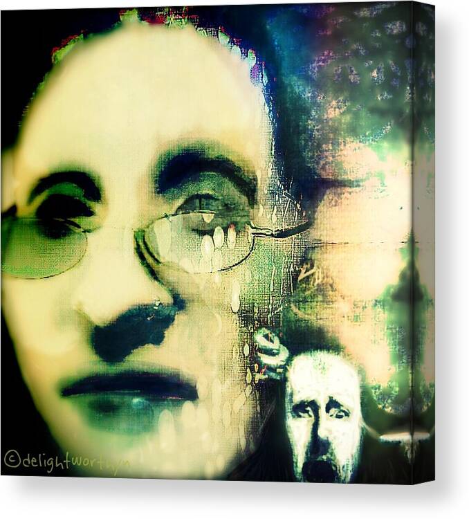Face Wearing Glasses Canvas Print featuring the digital art Toxic Mother by Delight Worthyn
