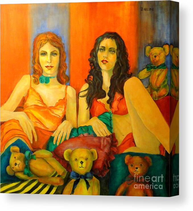 Humanpainting Canvas Print featuring the painting Toys by Dagmar Helbig