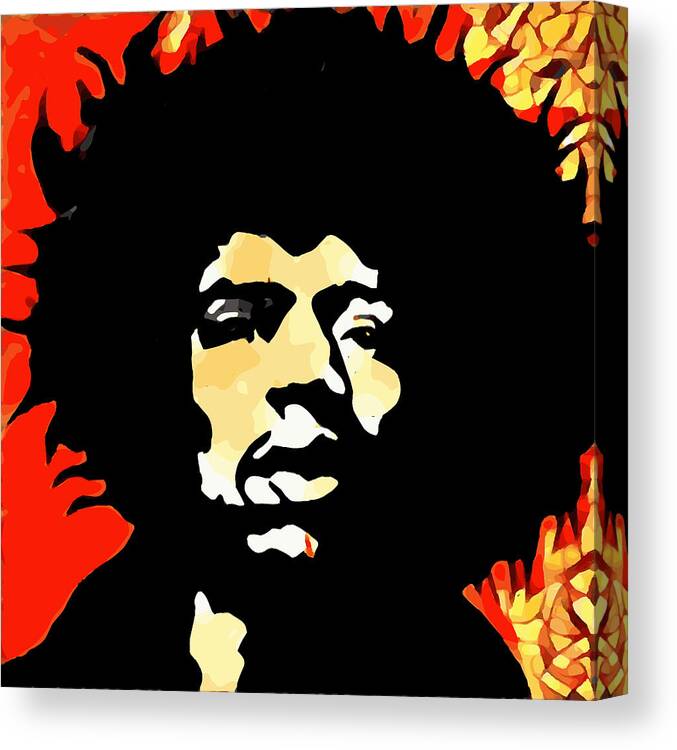 Jimi Hendrix Canvas Print featuring the painting Tribute to hendrix by Neal Barbosa