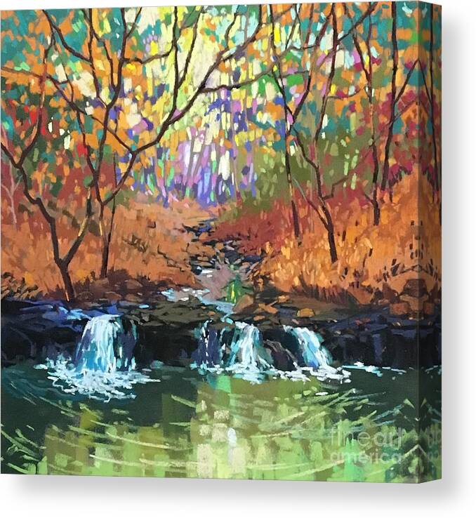 Pastel Landscape Canvas Print featuring the painting Triple Rhythm by Celine K Yong
