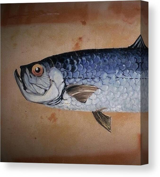 Fish Face Canvas Print featuring the painting Tropical Fish by Andrew Drozdowicz