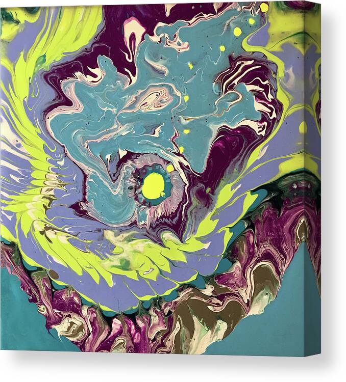 Abstract: Purple Art Canvas Print featuring the mixed media Tropical Storm by Judy Huck