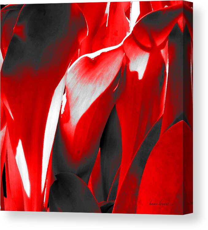 Tulip Kisses Canvas Print featuring the mixed media Tulip Kisses Abstract 2 by Kume Bryant