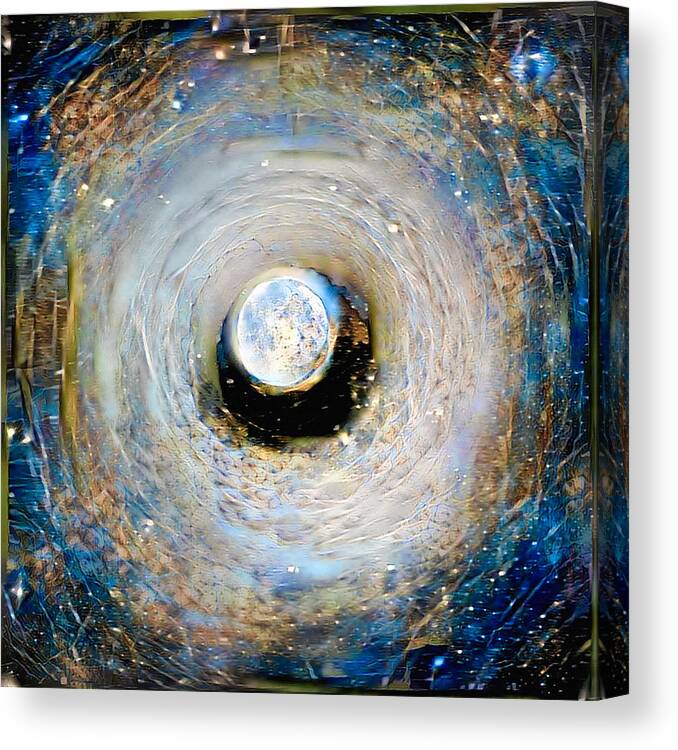 Canvas Canvas Print featuring the digital art Tunnel to the Moon by Bruce Rolff