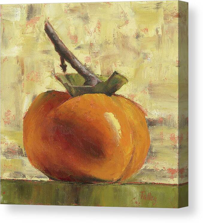 Persimmon Canvas Print featuring the painting Tuscan Persimmon by Pam Talley
