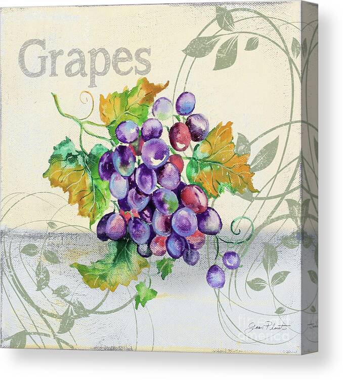 Grapes Canvas Print featuring the painting Tutti Fruiti Grapes by Jean Plout