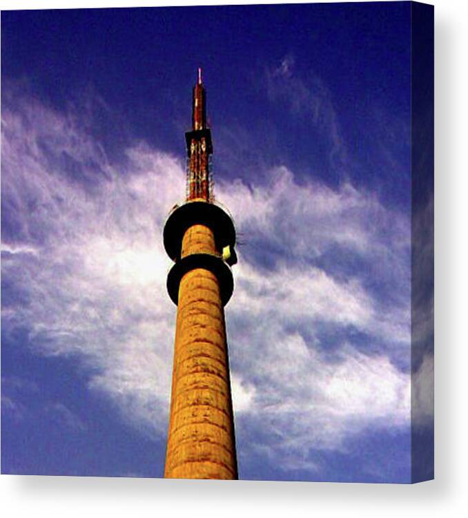 Televion Canvas Print featuring the photograph TV Tower, Bangalore, India by Misentropy