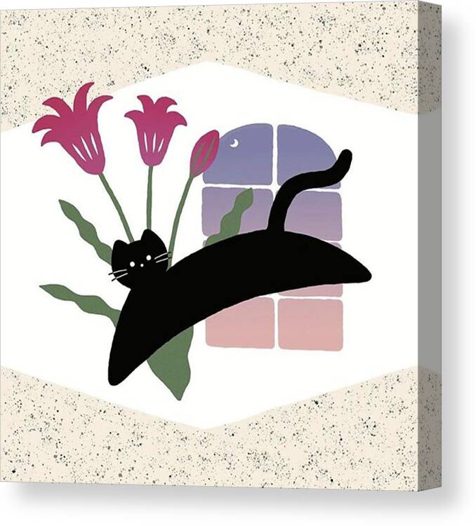 Blackcat Canvas Print featuring the photograph Twilight
#illustration #design by Mariko Yamada