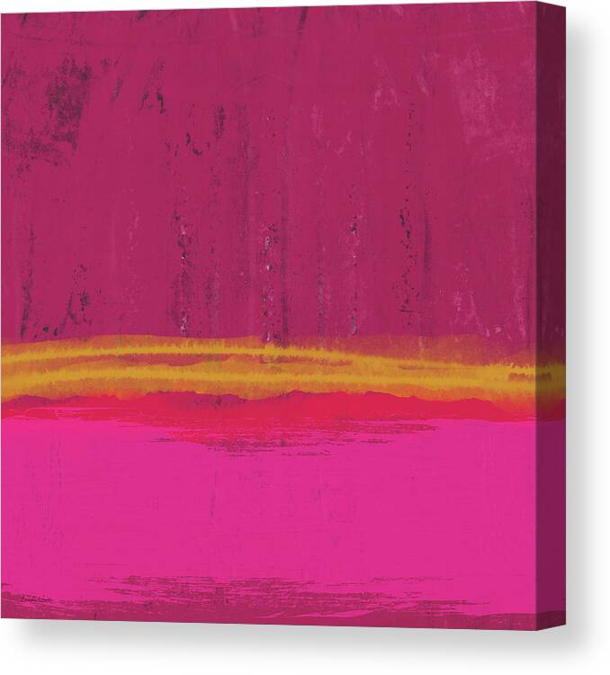 Abstract Canvas Print featuring the mixed media Undaunted Pink Abstract- Art by Linda Woods by Linda Woods