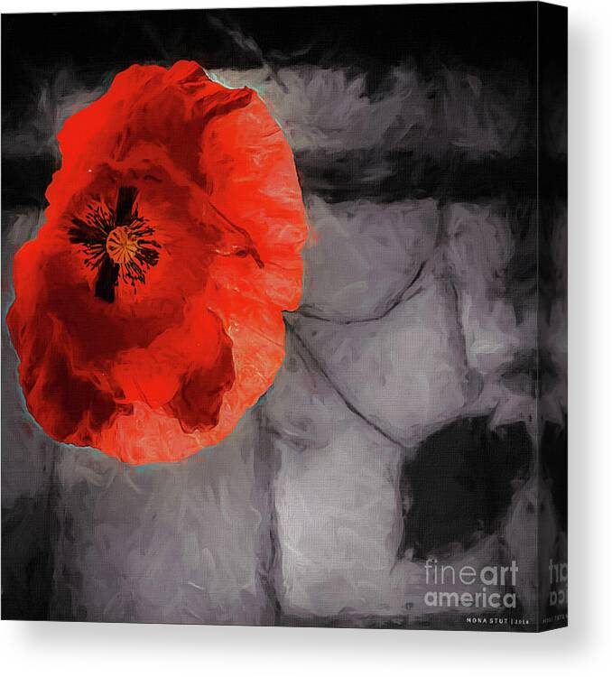 Mona Stut Canvas Print featuring the mixed media Unforgotten by Mona Stut