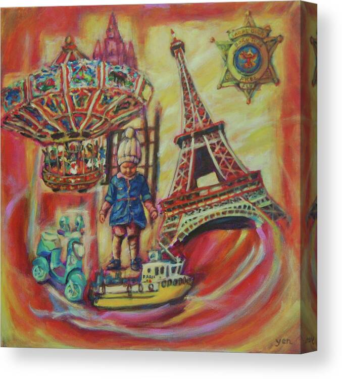 Whimsical Art Canvas Print featuring the painting Untitled 6 by Yen