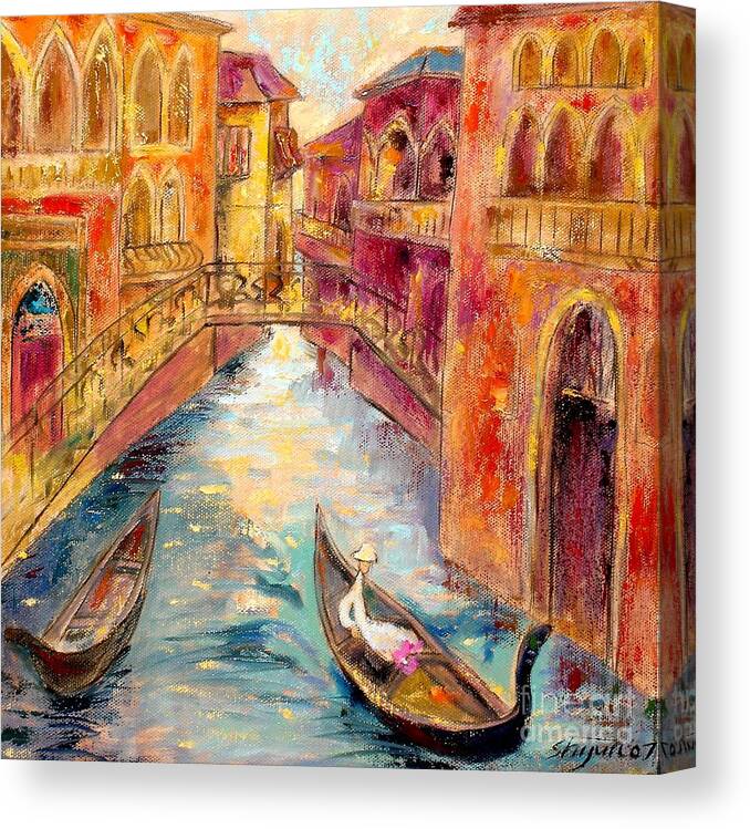 Landscape Canvas Print featuring the painting Venice I by Shijun Munns