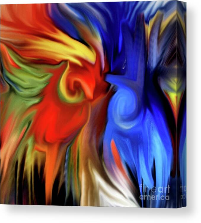 Abstract Canvas Print featuring the painting Vibrant Abstract Color Strokes by Smilin Eyes Treasures