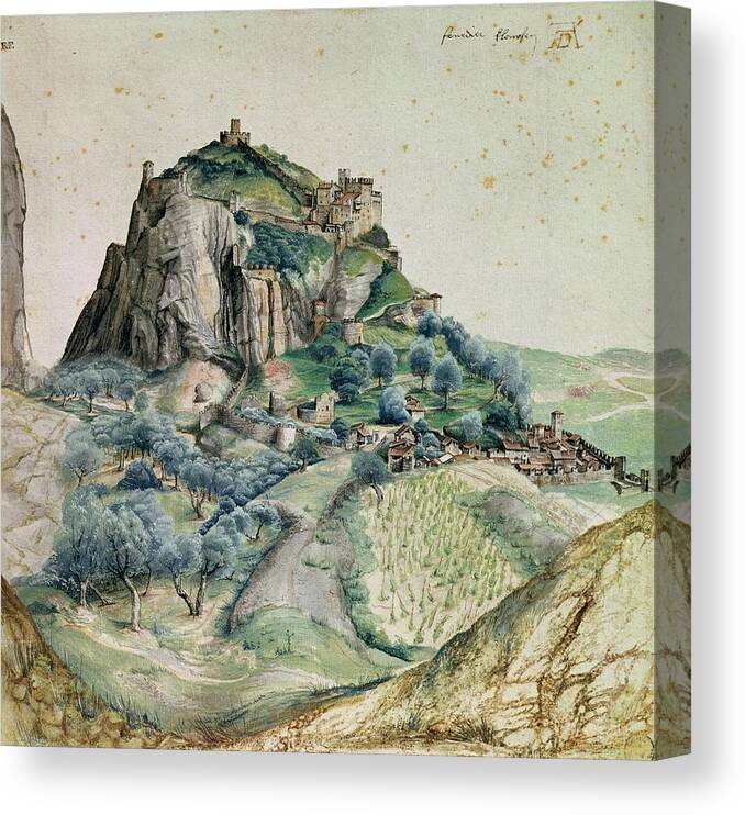Albrecht Durer Canvas Print featuring the painting View Of The Arco Valley In The Tyrol by MotionAge Designs