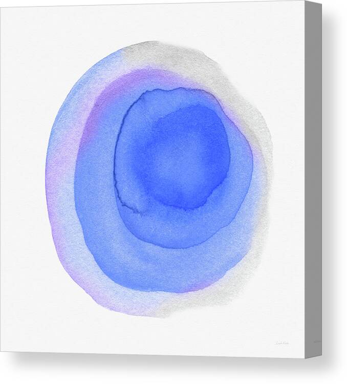 Blue Canvas Print featuring the painting Violet Drops 3- Art by Linda Woods by Linda Woods