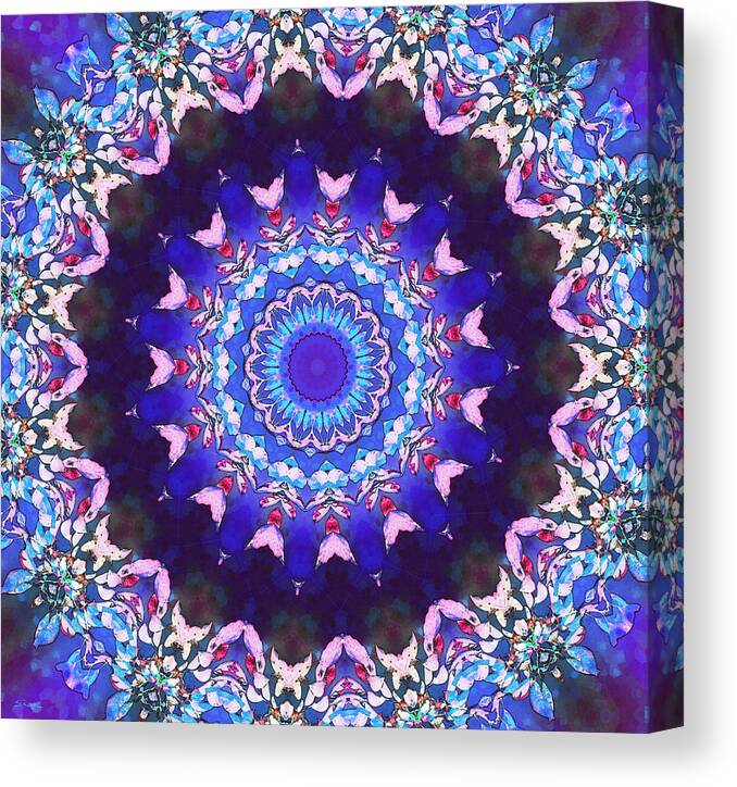Kaleidoscope Canvas Print featuring the digital art Violet Lace by Shawna Rowe