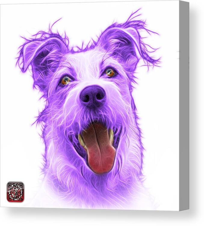 Terrier Canvas Print featuring the painting Violet Terrier Mix 2989 - WB by James Ahn