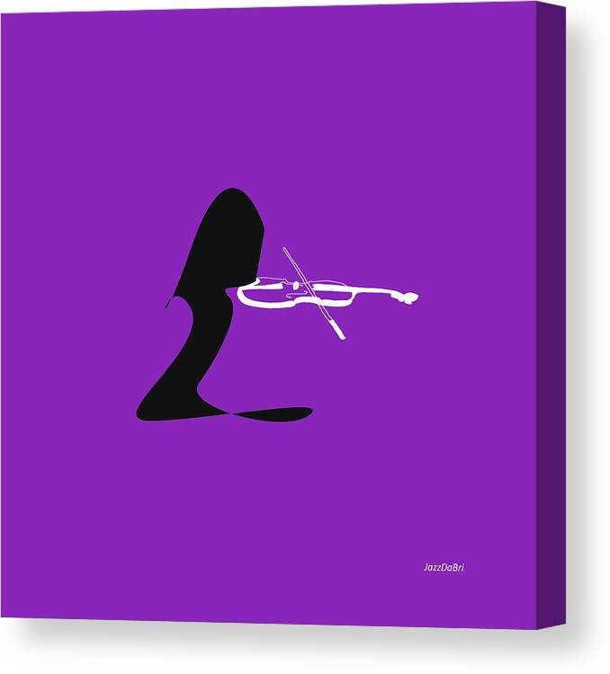 Jazzdabri Canvas Print featuring the digital art Violin in Purple by David Bridburg