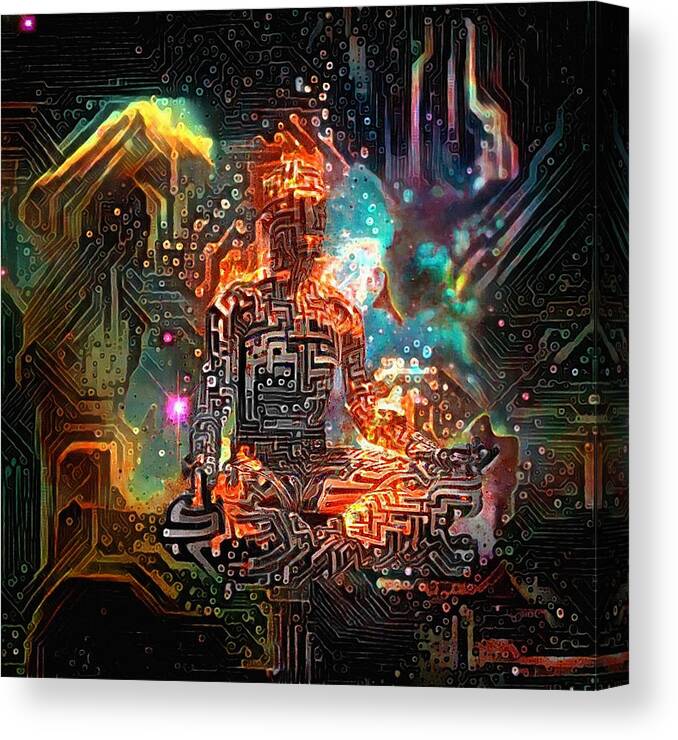 Modern Canvas Print featuring the digital art Virtual Zen by Bruce Rolff