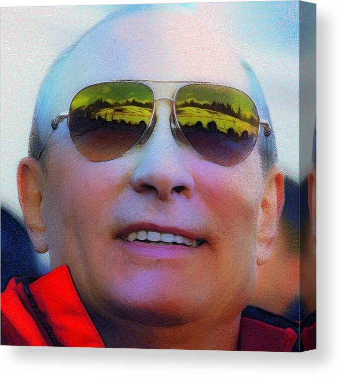 Vladimir Putin Canvas Print featuring the painting Vladimir Putin by Vincent Monozlay