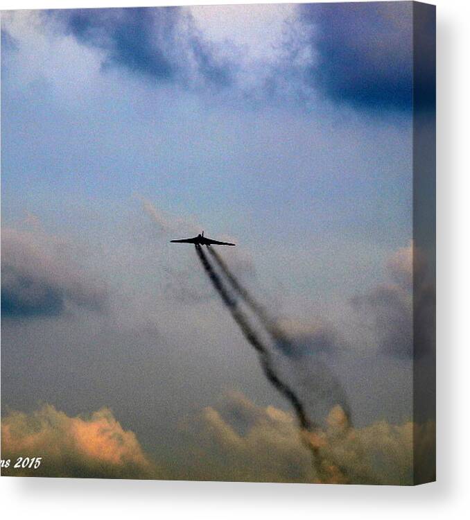 Vulcan Canvas Print featuring the photograph Vulcan Bomber in Flight by Ria Evans