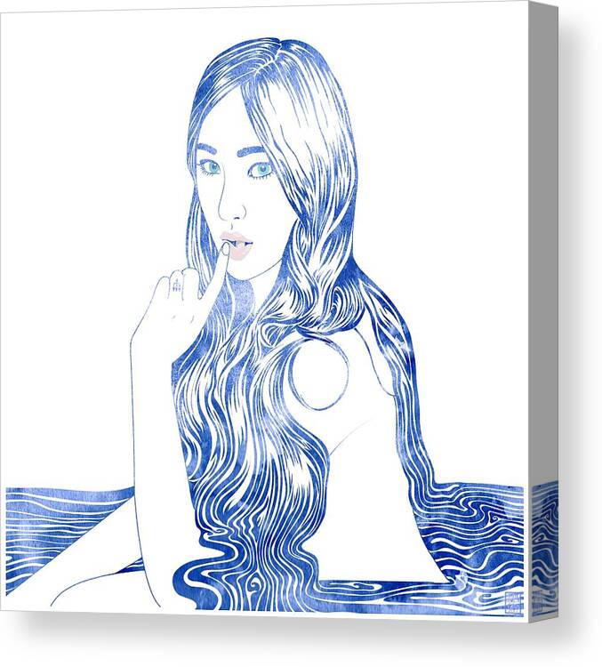 Beauty Canvas Print featuring the mixed media Water Nymph XCVI by Stevyn Llewellyn
