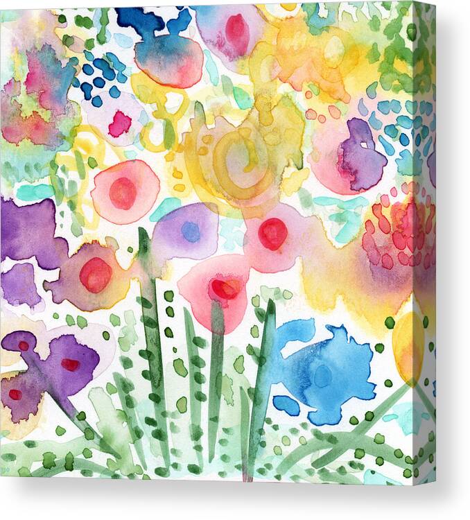 Floral Canvas Print featuring the mixed media Watercolor Flower Garden- Art by Linda Woods by Linda Woods