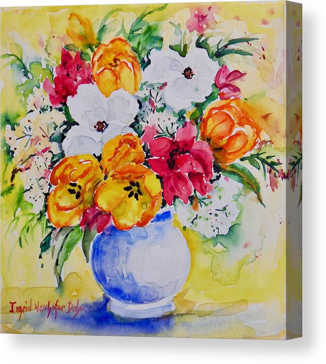  Red Canvas Print featuring the painting Watercolor Series No. 246 by Ingrid Dohm