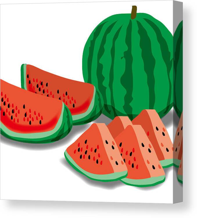  Canvas Print featuring the digital art Watermelon by Moto-hal