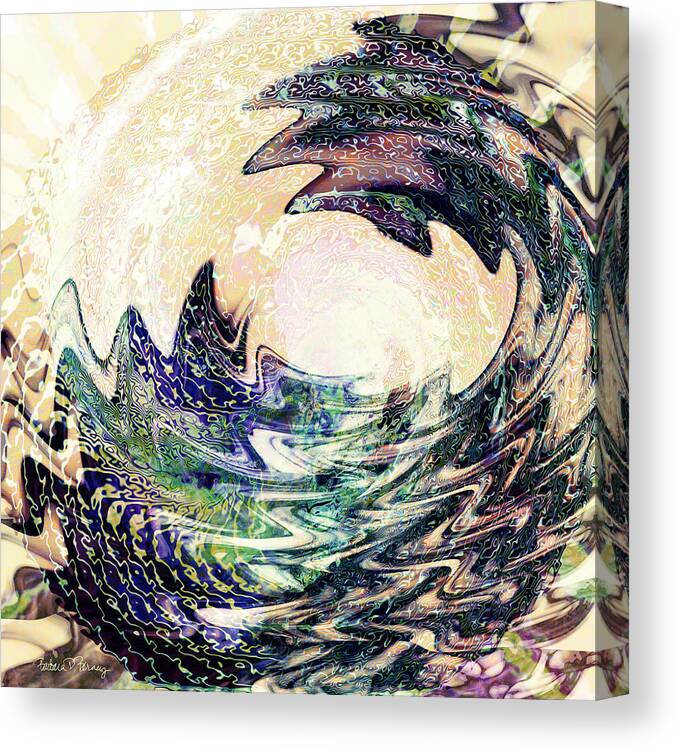 Ocean Canvas Print featuring the digital art Wave by Barbara Berney